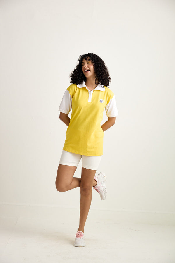 YELLOW OVERSIZE POLO T-SHIRT