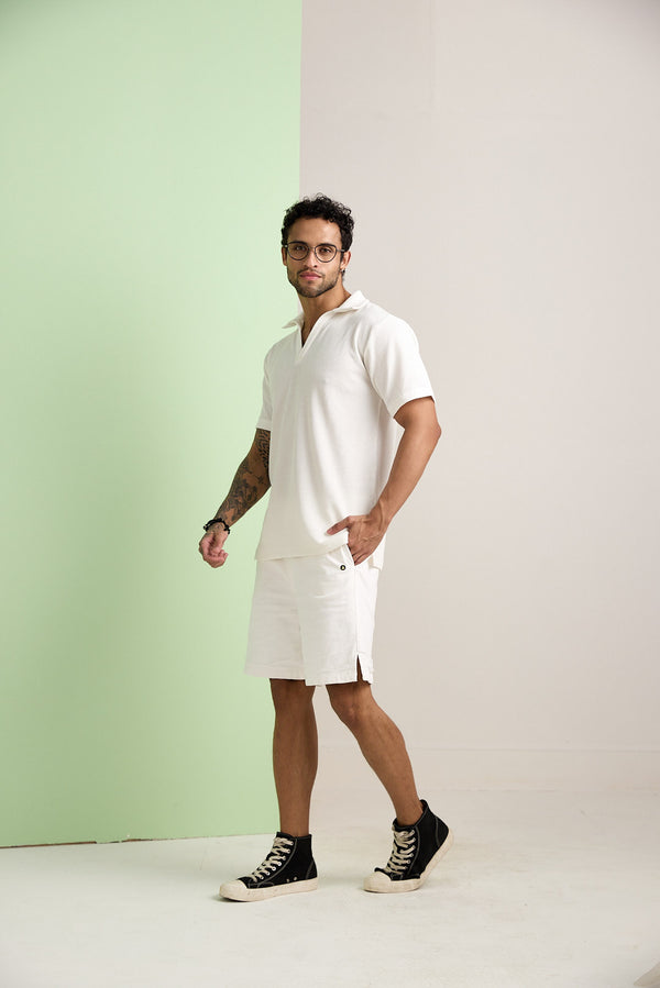 V-neck waffle Tshirt