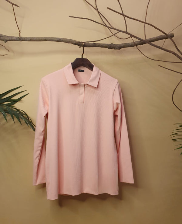 SOLID FULL SLEEVES RIB T-SHIRT